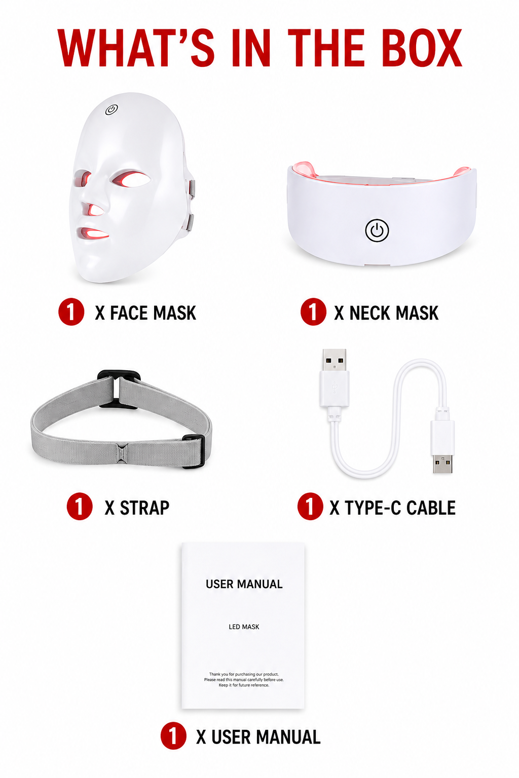 LumiGlow 7-Color LED Face & Neck Therapy Mask